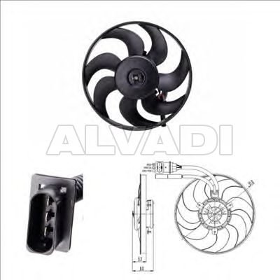 Fan without shroud/support 0130303278 for SEAT IBIZA(6K) - alvadi.com
